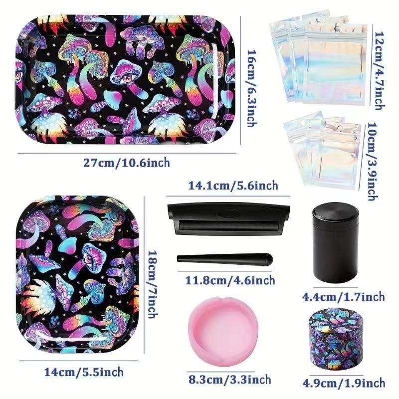 muashroom tin storage smoking set boxes