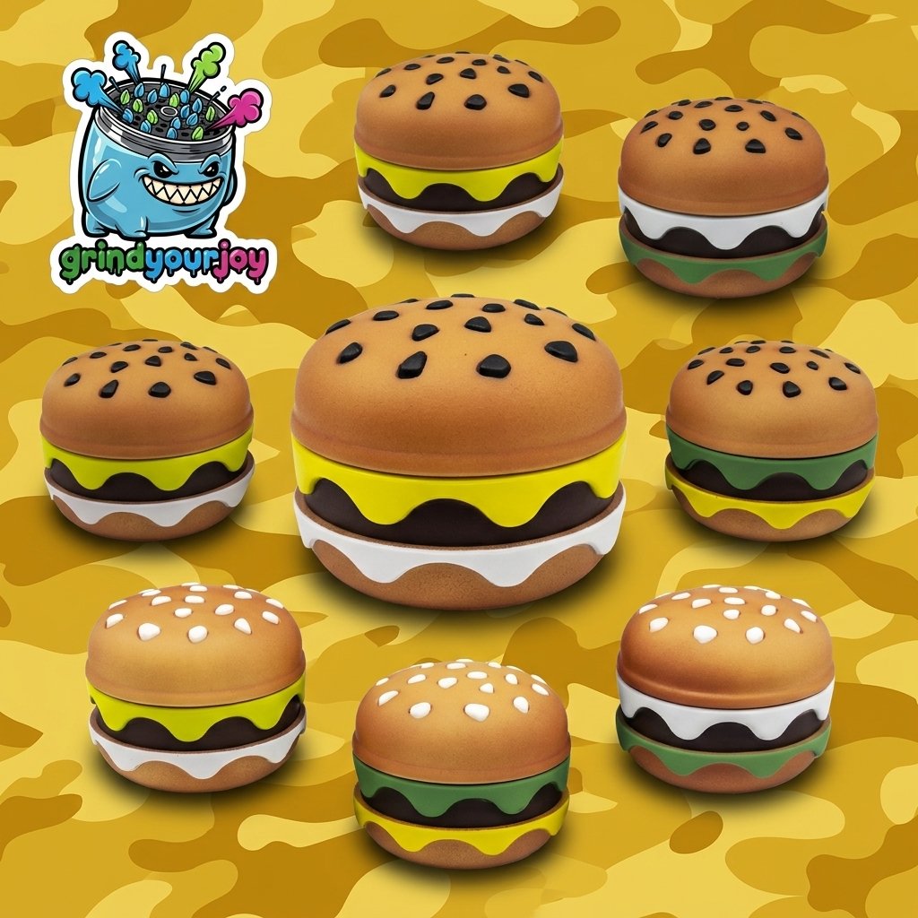 cute burger grinder choose your fav flavor novelty burger crusher herb grinder