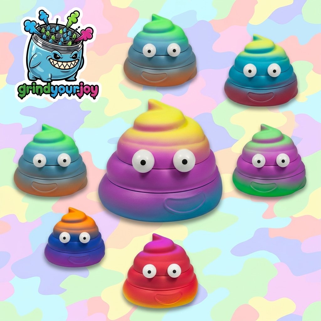 rainbow poop emoji grinder 6 colors novelty herb grinder
