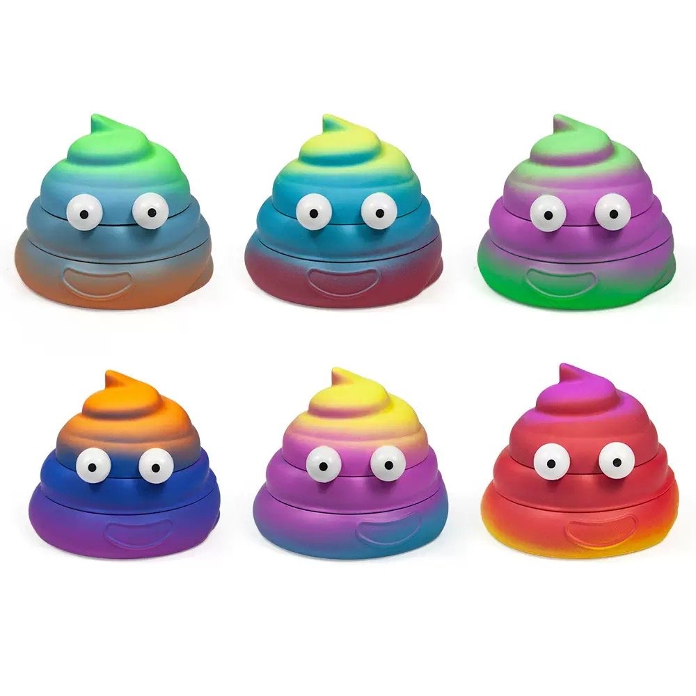 ''rainbow poop emoji'' grinder | 6 colors novelty herb grinder