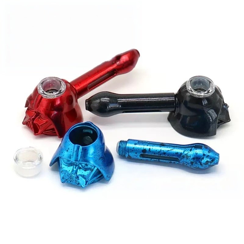 ''galaxy warrior'' helmet pipe — 4 colors | metal novelty collectible