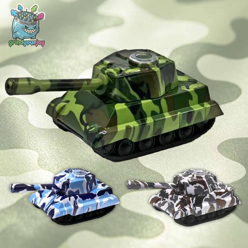 camo tank 2in1 grinder & pipe ideal gift metal herb grinder