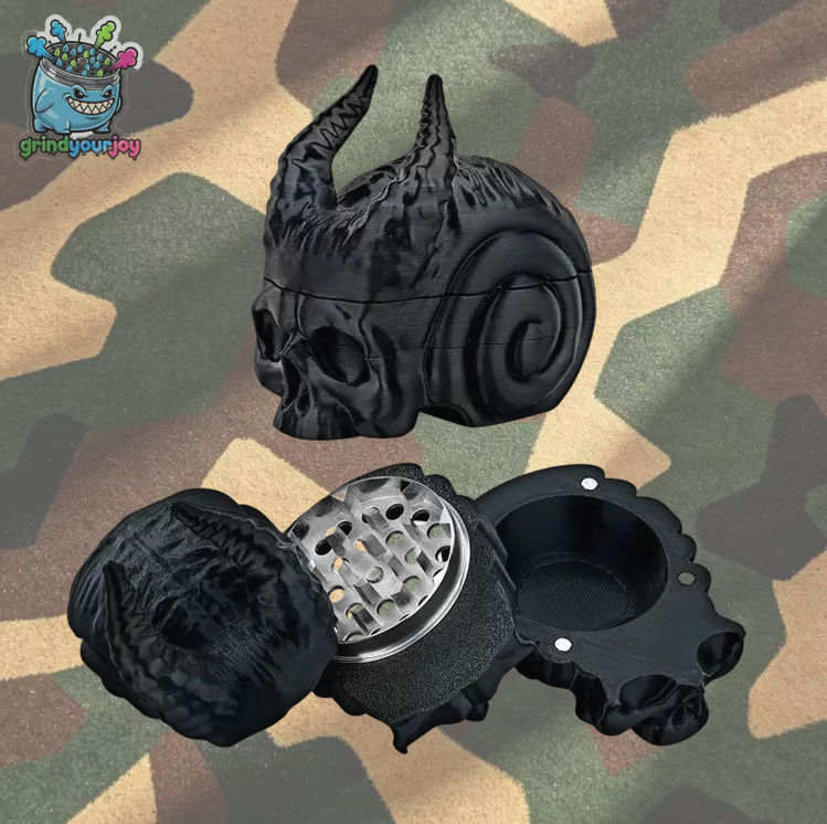 3d skull demon grinder 3d pint cool metal herb grinder