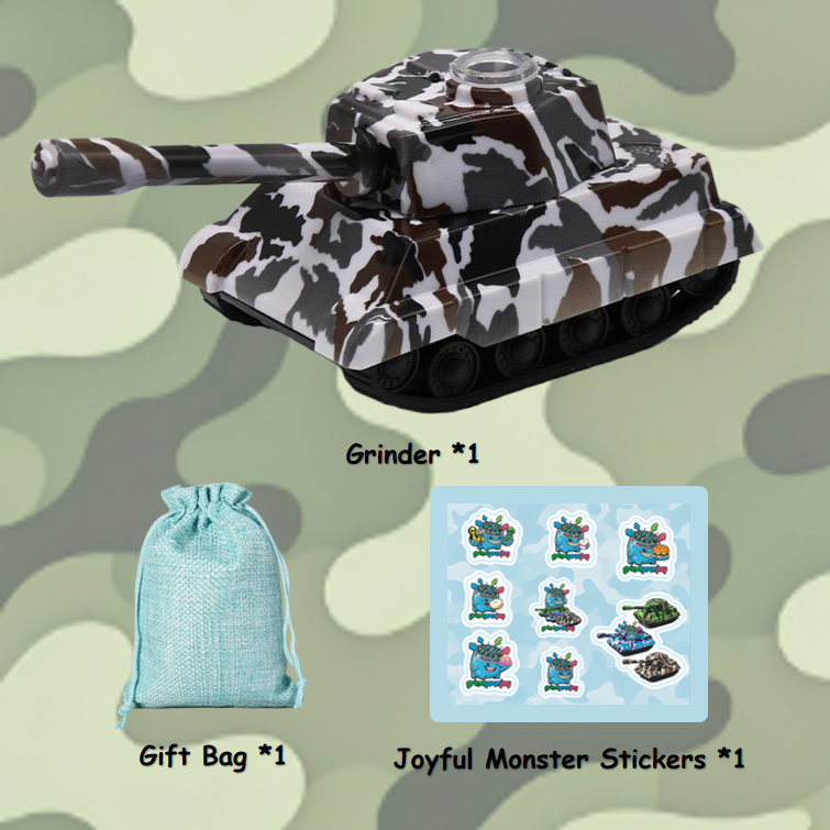 camo tank grinder 2 in 1 novelty herb grinder & pipe 3 camo colors green brown blue