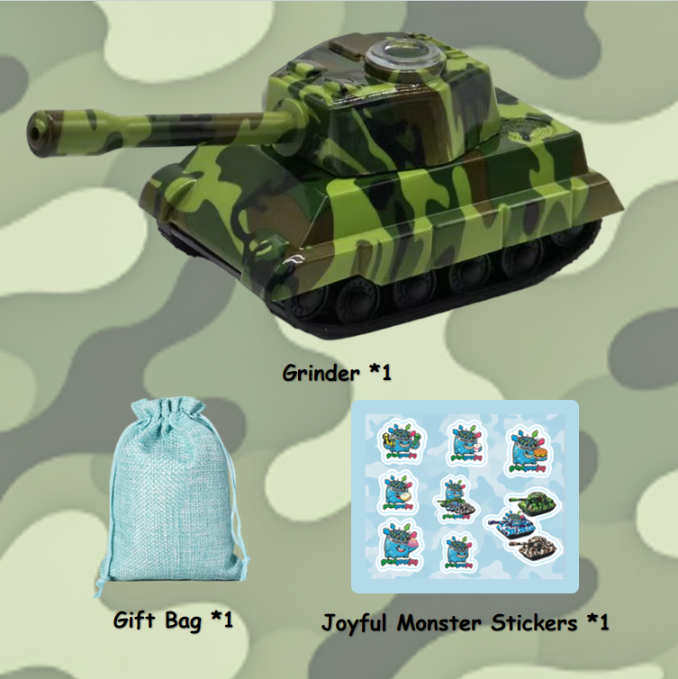 camo tank grinder 2 in 1 novelty herb grinder & pipe 3 camo colors green brown blue