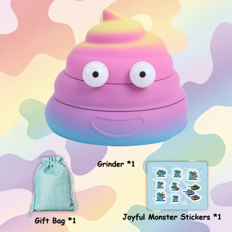 rainbow poop emoji grinder 6 colors novelty herb grinder