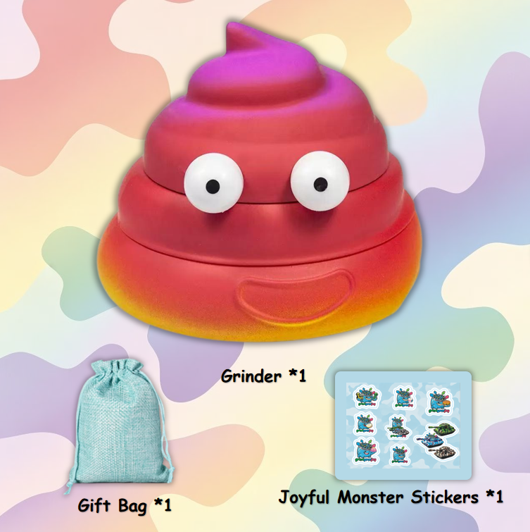 rainbow poop emoji grinder 6 colors novelty herb grinder