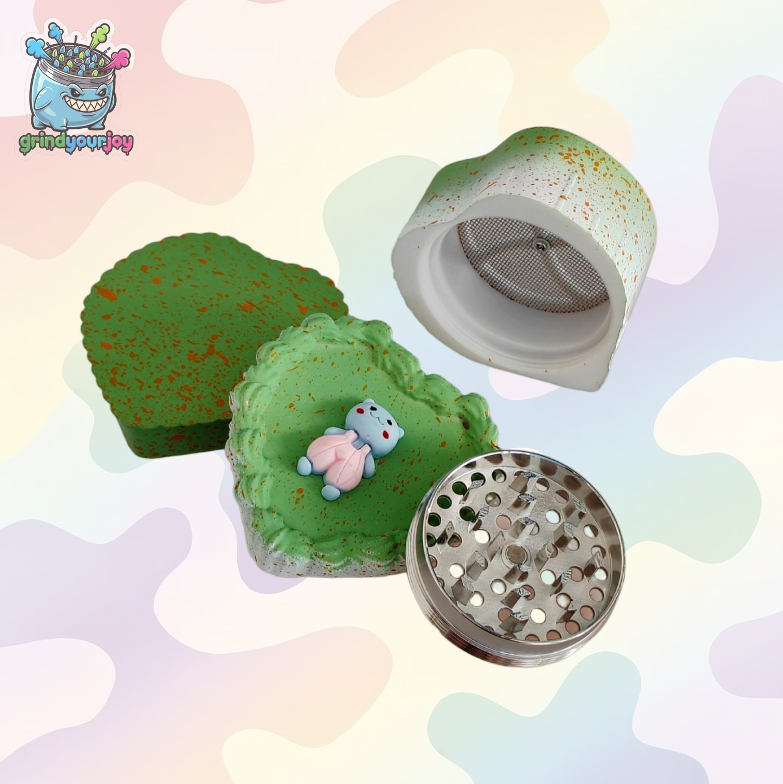 heart cake grinder muliti colors cute lovely cake shaped grinder