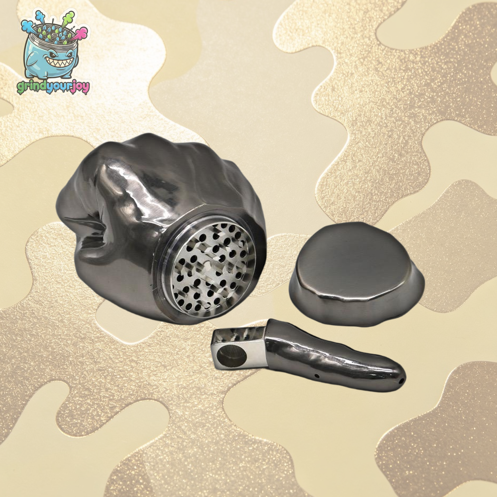 fxxk middle finger 2 in1 pipe & grinder 3 colors solid aluminum alloy herb grinder