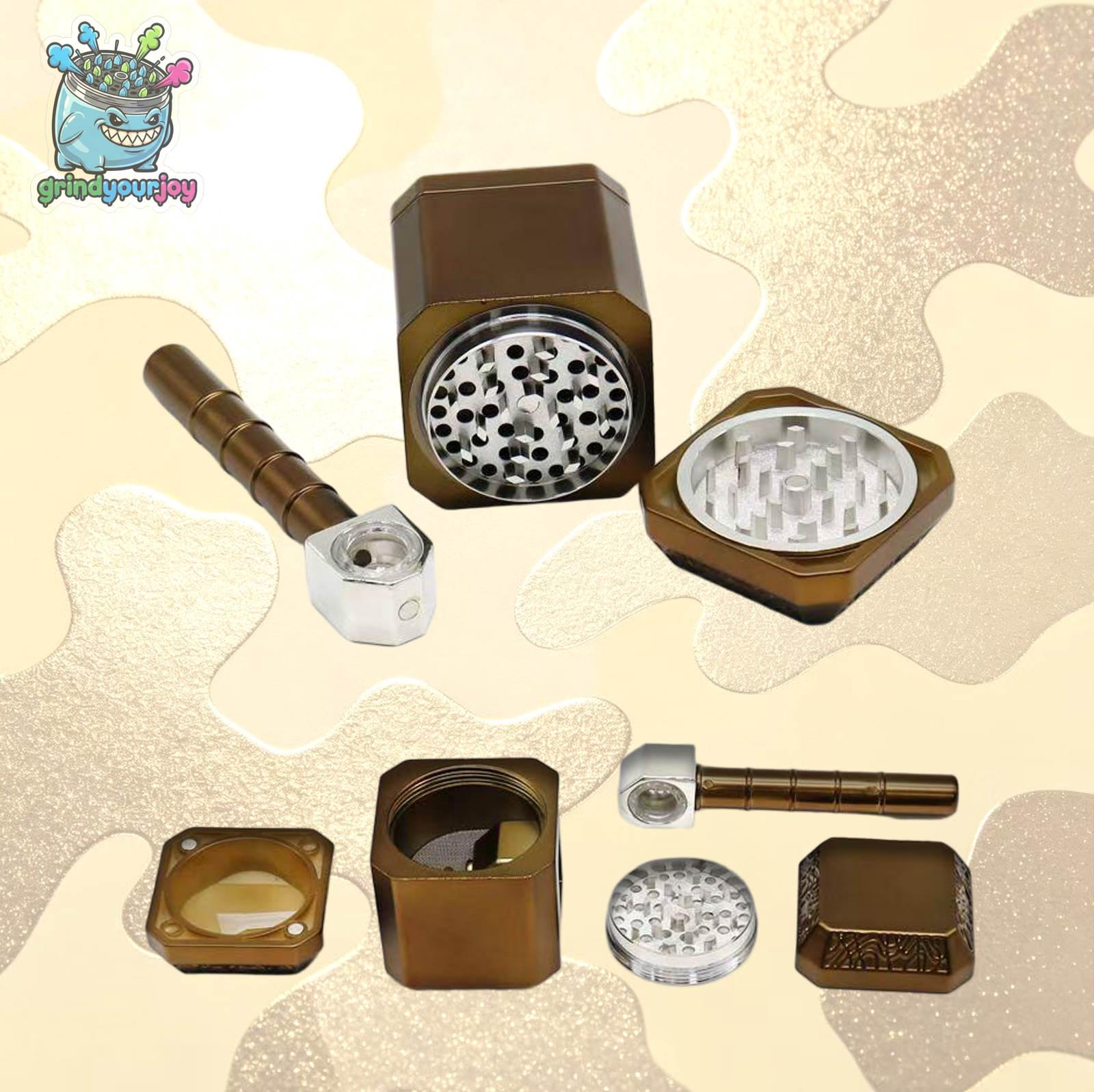 viking hammer grinder 3 colors herb grinder & pipe 2 in 1