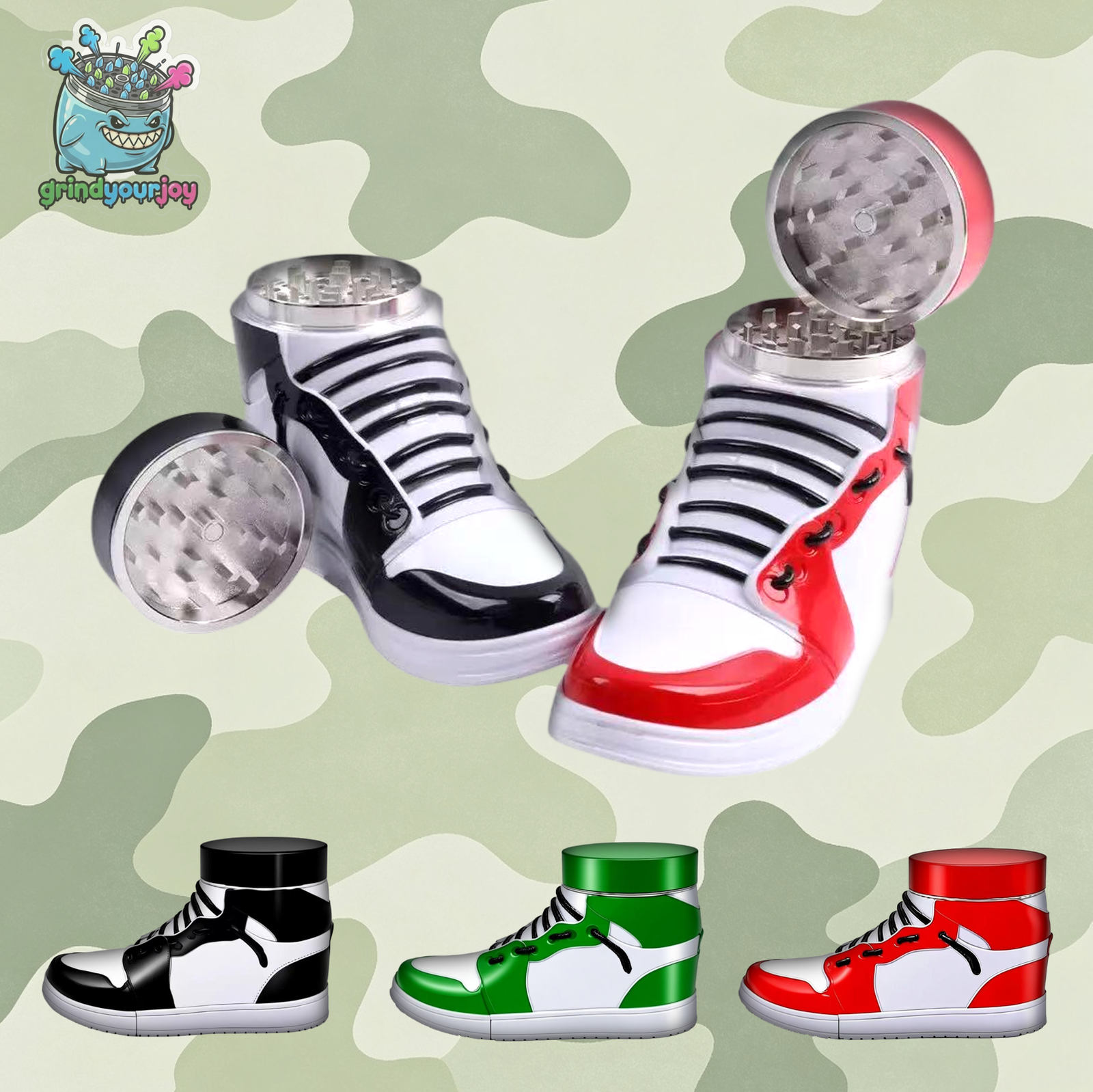 trainer sneaker grinder 3 colors novelty kick shoes shaped crusher herb grinder