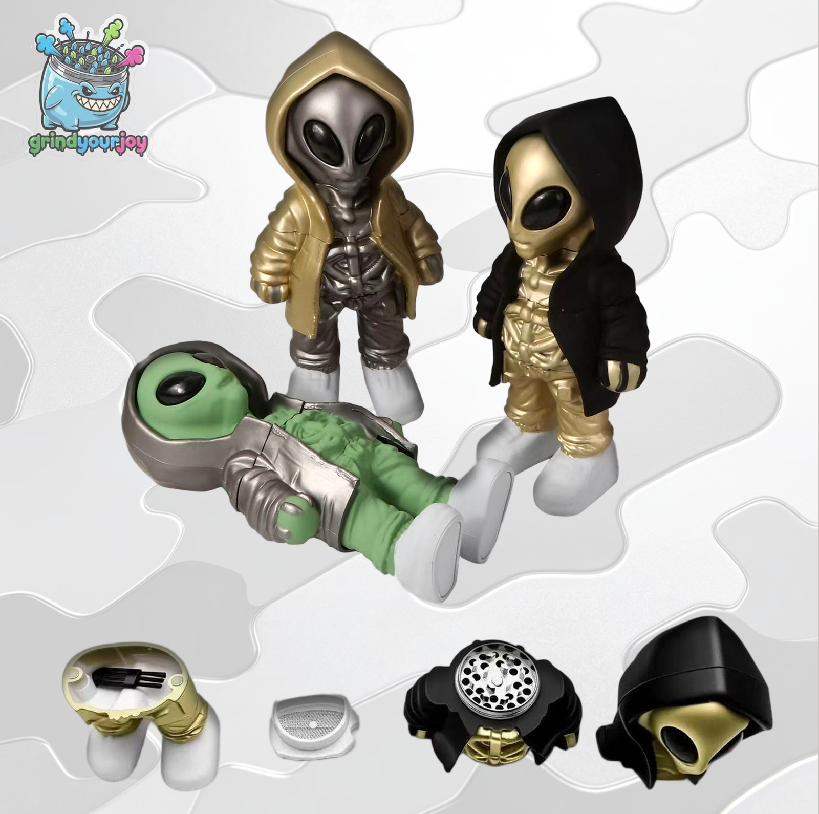 alien grinder 3 colors streetwear collectible figurines herb grinder