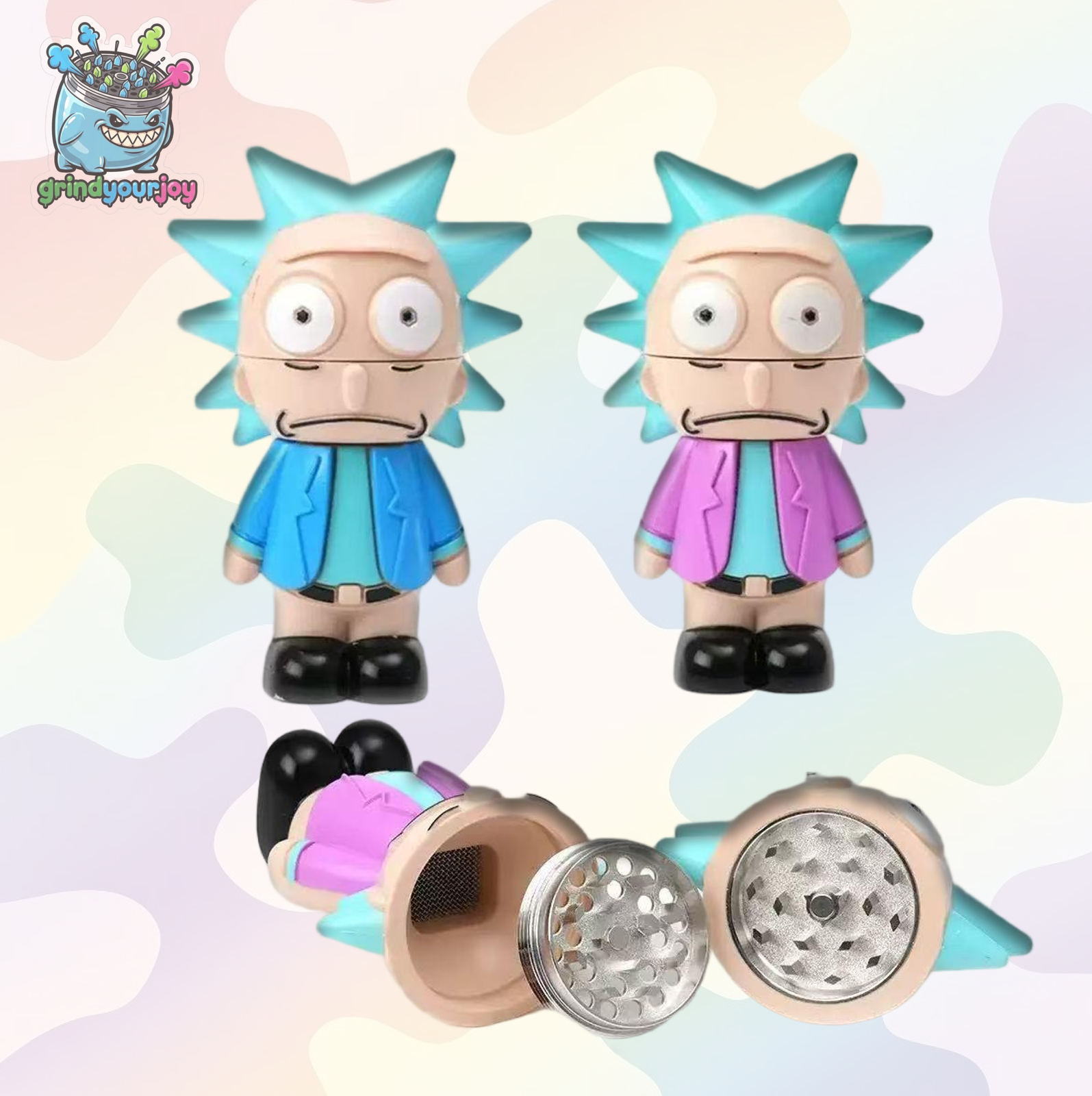 mad scientist color print grinder multi colors electroplated alloy premium collectible