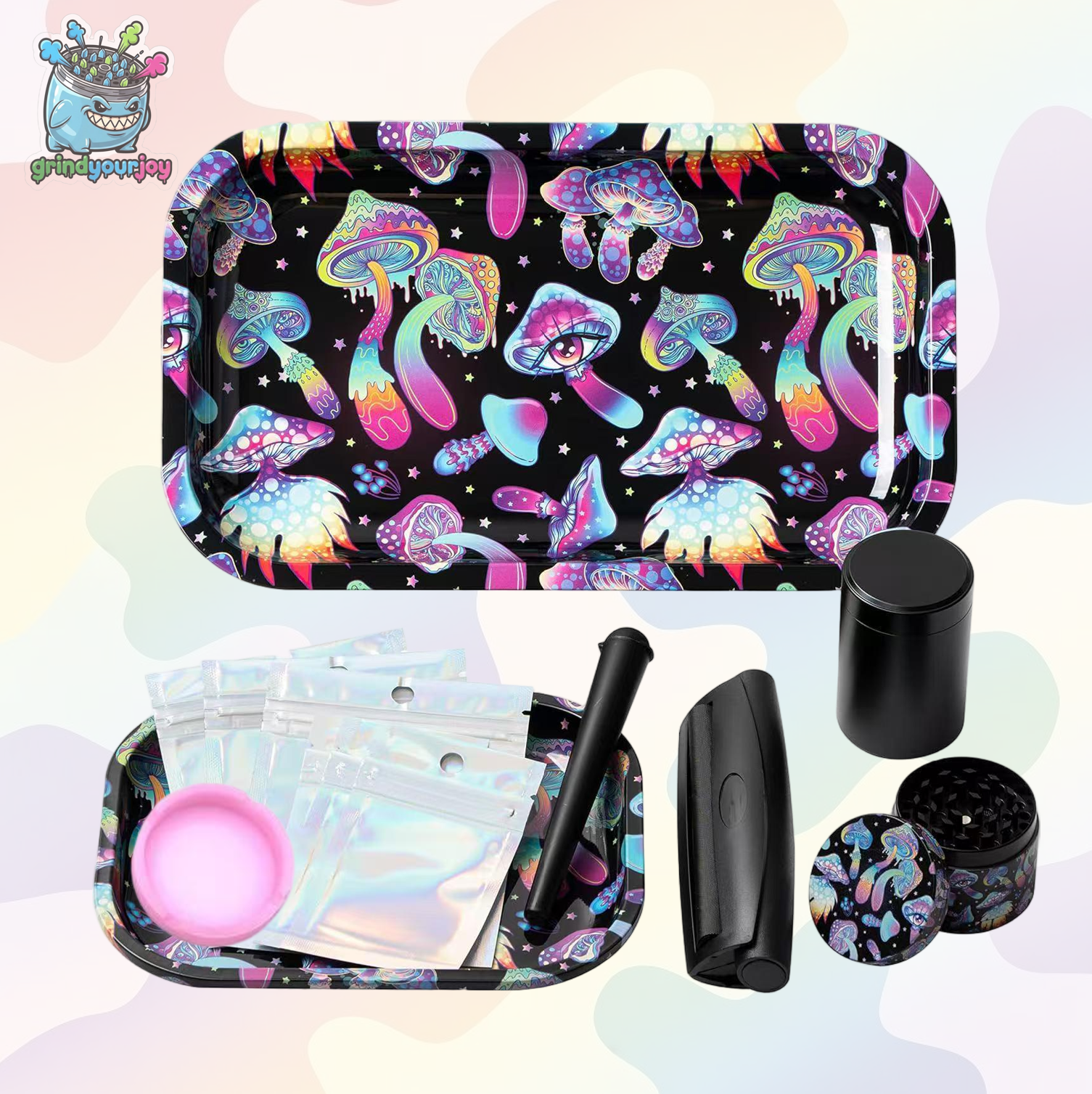 muashroom tin storage smoking set boxes