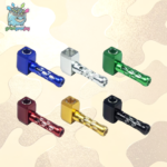 Premium Hammer Style Pipe - Aluminium Alloy Texture With Glass Bowl