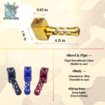 Premium Hammer Style Pipe - Aluminium Alloy Texture With Glass Bowl